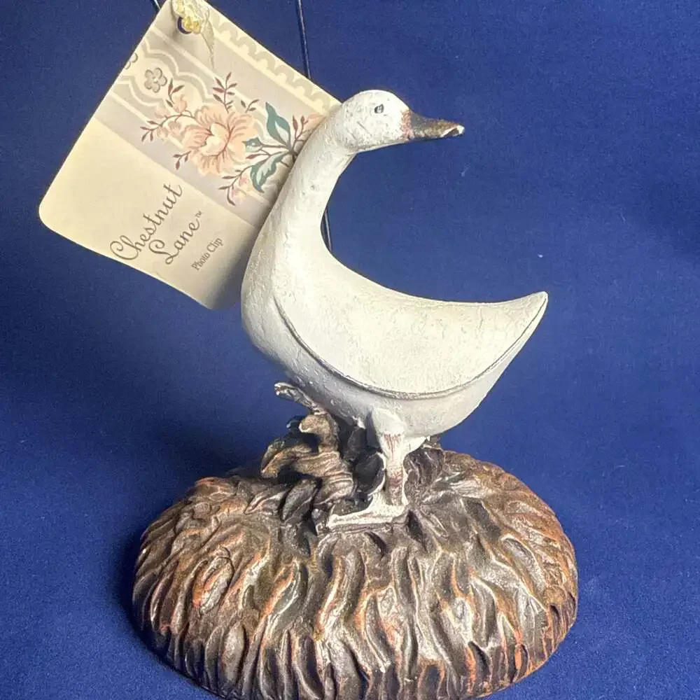 Chestnut Lane Duck Photo Memo Holder Clip Resin Farmhouse Decor 10”